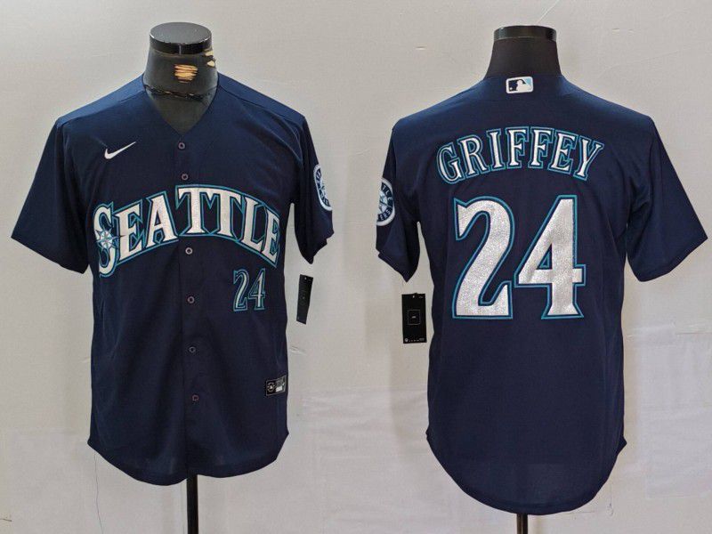 Men Seattle Mariners #24 Griffey Blue Game 2024 Nike MLB Jersey style 1